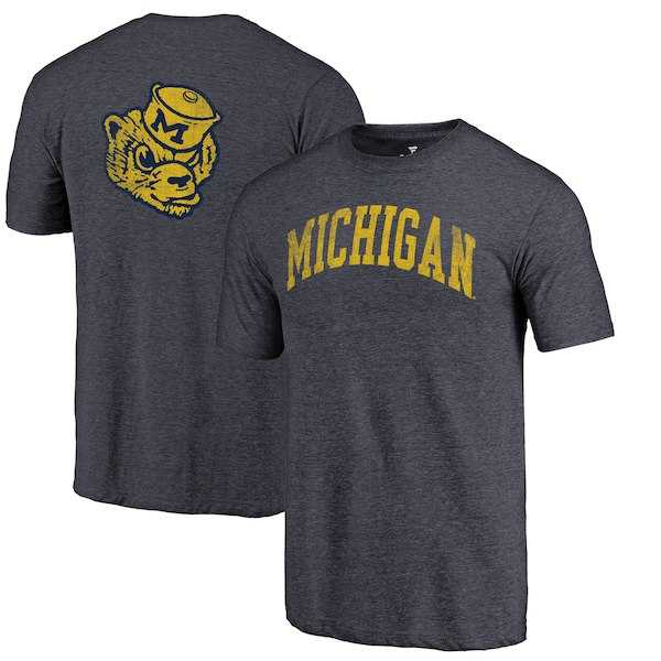 Michigan Wolverines Fanatics Branded Heathered Navy Vault Two Hit Arch T-Shirt,We sell and wholesale Michigan Wolverines Fanatics Branded Heathered Navy Vault Two Hit Arch T-Shirt on line form chian!